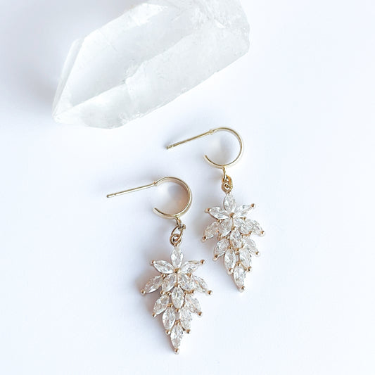 Flower drop earrings